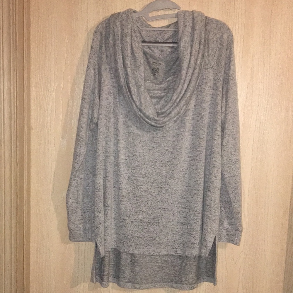 Soho New York & Co Street Super Soft Knit Cowl Neck Long Sleeve Hi-Lo XL